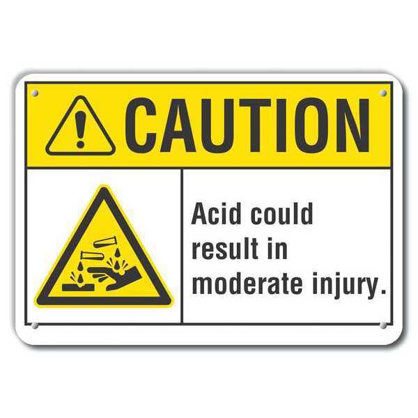 Caution Sign, 7 in H, 10 in W, Plastic, Vertical Rectangle, English, LCU3-0003-NP_10x7