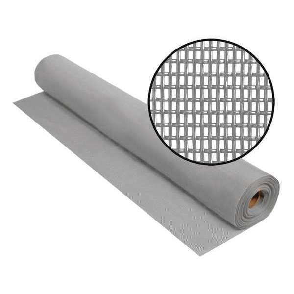 Pet Door and Window Screen, Vinyl Coated Polyester, 60 in W, 100 ft L, 0.025 in Wire Dia, Gray