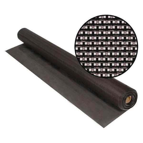 Door and Window Screen, Vinyl Coated Polyester, 36 in W, 100 ft L, 0.025 in Wire Dia, BROWN