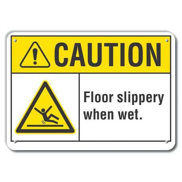Caution Sign, 7 in H, 10 in W, Plastic, Vertical Rectangle, English, LCU3-0020-NP_10x7