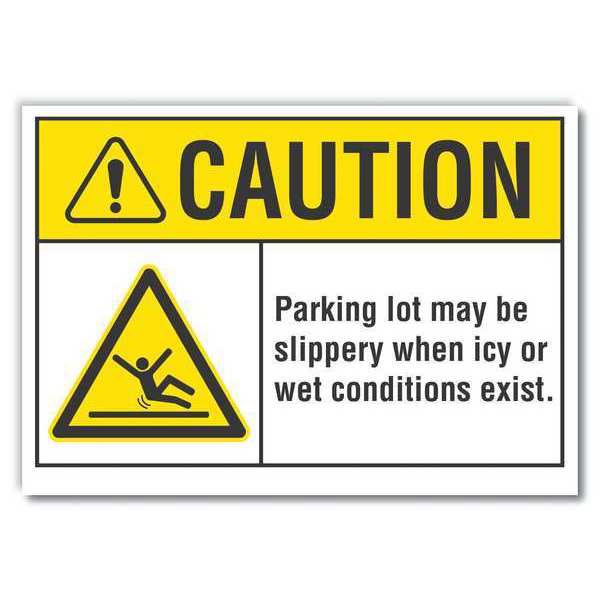 Caution Sign, 10 in H, 14 in W, Reflective Sheeting, Horizontal LCU3-0021-RD_14x10