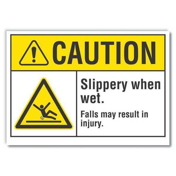 Caution Sign, 7 in H, 10 in W, Non-PVC Polymer, Vertical Rectangle, English, LCU3-0018-ED_10x7