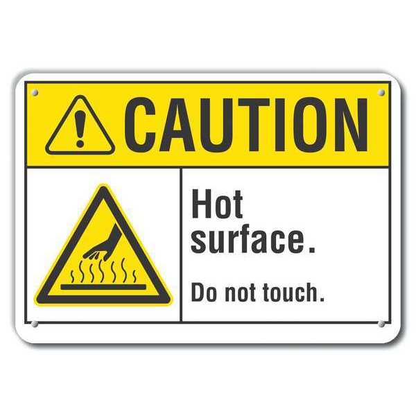 Caution Sign, 10 in H, 14 in W, Plastic, Horizontal Rectangle, English, LCU3-0009-NP_14x10