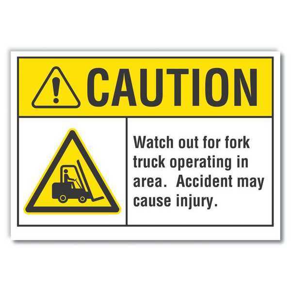 Caution Sign, 7 in H, 10 in W, Reflective Sheeting, Vertical Rectangle, English, LCU3-0014-RD_10x7