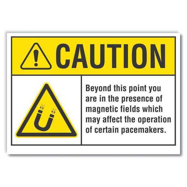 Caution Sign, 5 in H, 7 in W, Reflective Sheeting, Horizontal Rectangle, LCU3-0025-RD_7x5