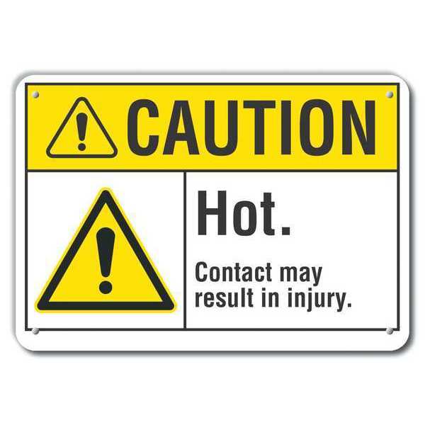 Caution Sign, 7 in H, 10 in W, Aluminum, Vertical Rectangle, English, LCU3-0029-RA_10x7