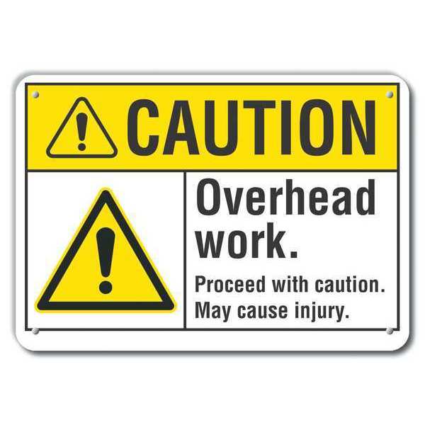 Caution Sign, Recycled Aluminum, 7 in. H, LCU3-0032-RA_10x7
