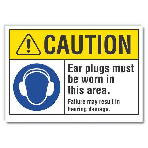 Caution Sign, Self-Adhesive Vinyl, 7 in. H, LCU3-0054-RD_10x7