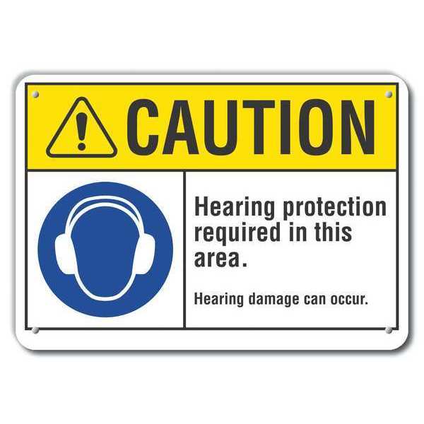 Caution Sign, Recycled Aluminum, 7 in. H, LCU3-0055-RA_10x7