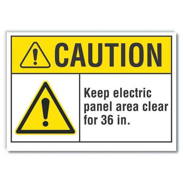 Caution Sign, Self-Adhesive Vinyl, 7 in. H, LCU3-0041-RD_10x7
