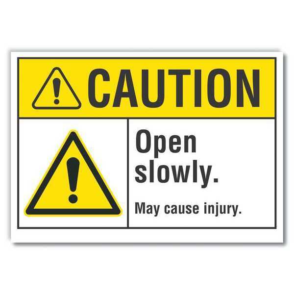 Caution Sign, Self-Adhesive Vinyl, 10 in H, LCU3-0043-RD_14x10