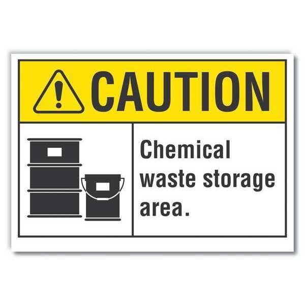 Caution Sign, 3 1/2 in H, 5 in W, Horizontal Rectangle, English, LCU3-0090-RD_5x3.5