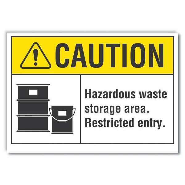 Caution Sign, 7 in H, 10 in W, Non-PVC Polymer, Vertical Rectangle, English, LCU3-0091-ED_10x7