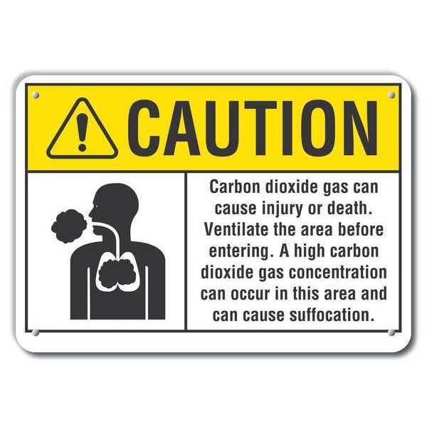 Caution Sign, 10 in H, 14 in W, Plastic, Horizontal Rectangle, English, LCU3-0092-NP_14x10