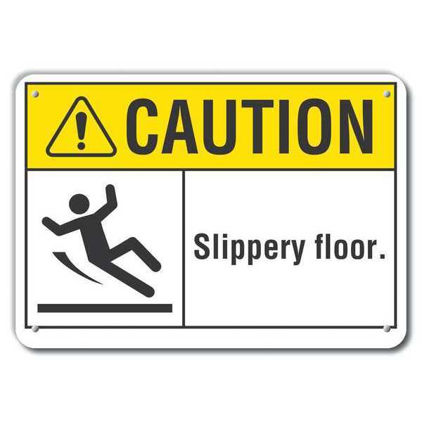 Caution Sign, 10 in H, 14 in W, Plastic, Horizontal Rectangle, English, LCU3-0095-NP_14x10