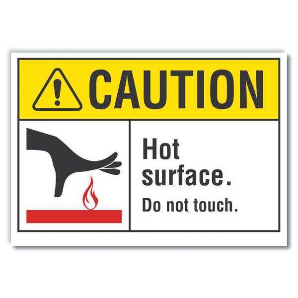 Caution Sign, 10 in Height, 14 in Width, Reflective Sheeting, Horizontal Rectangle, English