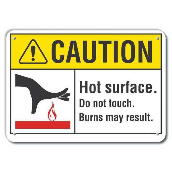 Caution Sign, 10 in H, 14 in W, Plastic, Horizontal Rectangle, English, LCU3-0100-NP_14x10