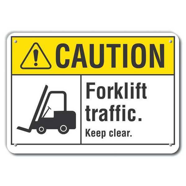 Caution Sign, 10 in H, 14 in W, Plastic, Horizontal Rectangle, English, LCU3-0119-NP_14x10