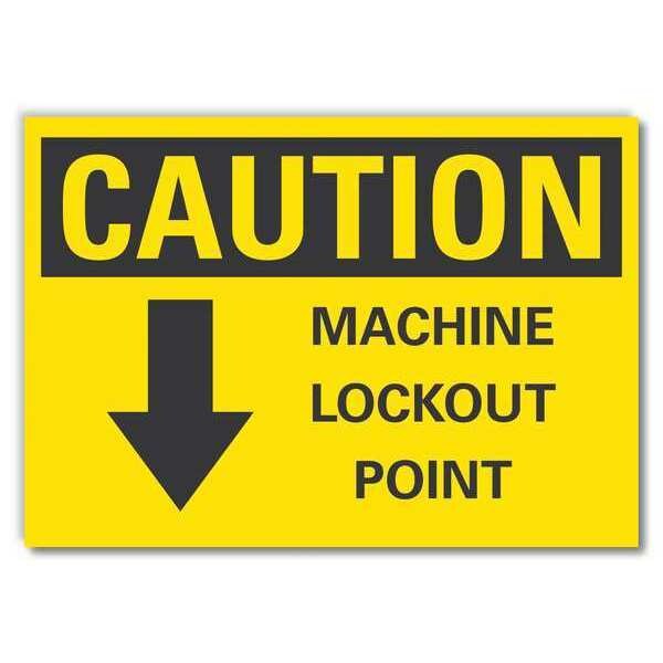 Lockout Tagout Caution Reflective Label, 7 in Height, 10 in Width, Reflective Sheeting, English