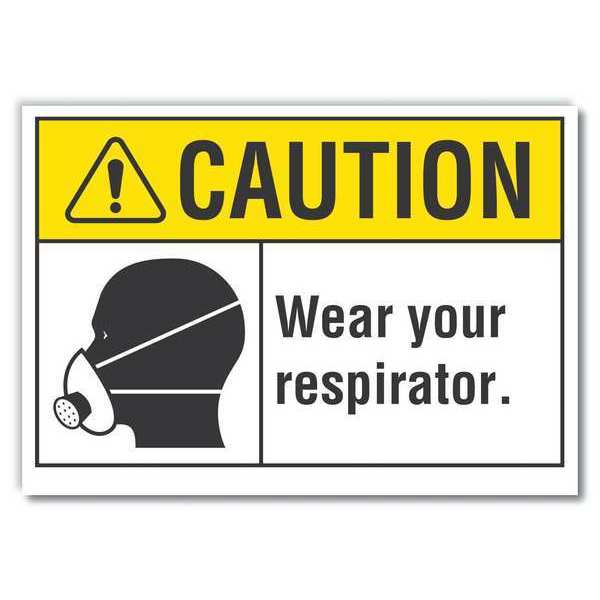 Caution Sign, Self-Adhesive Vinyl, 10 in H, LCU3-0118-RD_14x10