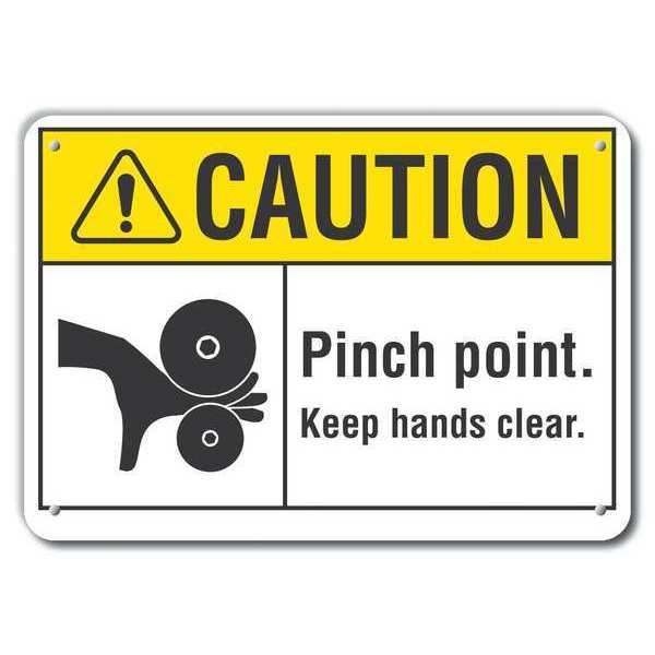 Caution Sign, 7 in Height, 10 in Width, Plastic, Vertical Rectangle, English