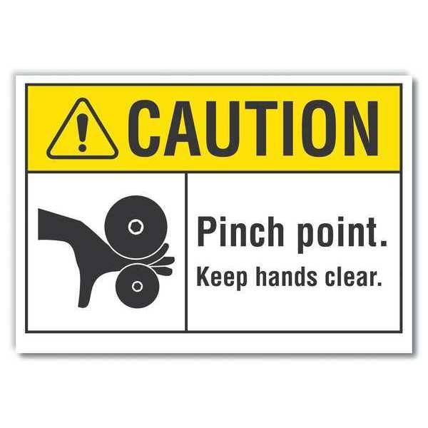Caution Sign, 3 1/2 in Height, 5 in Width, Reflective Sheeting, Horizontal Rectangle, English