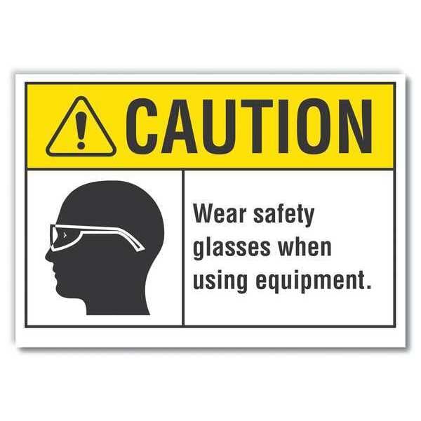 Caution Sign, Self-Adhesive Vinyl, 5 in. H, LCU3-0112-RD_7x5