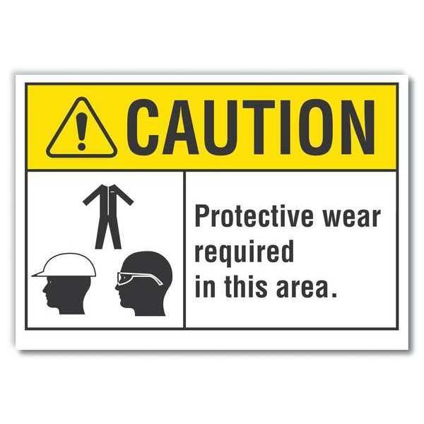 Caution Sign, Self-Adhesive Vinyl, 7 in. H, LCU3-0113-RD_10x7