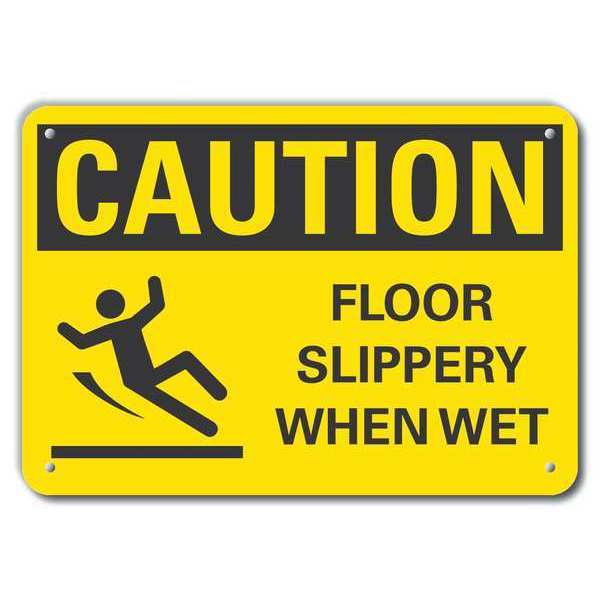 Caution Sign, 10 in H, 14 in W, Aluminum, Horizontal Rectangle, LCU3-0137-RA_14x10