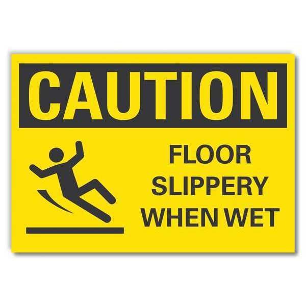 Caution Sign, 7 in H, 10 in W, Non-PVC Polymer, Vertical Rectangle, English, LCU3-0137-ED_10x7