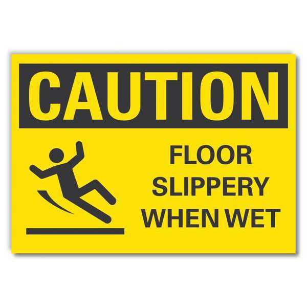 Caution Sign, 5 in H, 7 in W, Reflective Sheeting, Horizontal Rectangle, English, LCU3-0137-RD_7x5