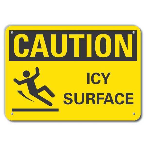 Caution Sign, 10 in H, 14 in W, Plastic, Horizontal Rectangle, English, LCU3-0138-NP_14x10