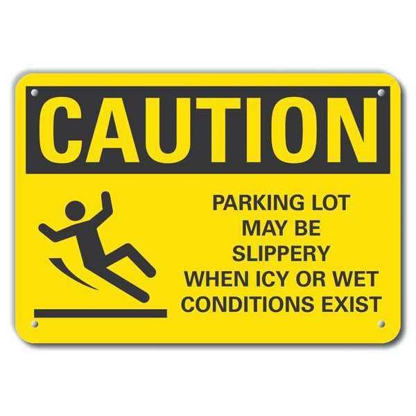 Caution Sign, 7 in H, 10 in W, Plastic, Vertical Rectangle, English, LCU3-0139-NP_10x7