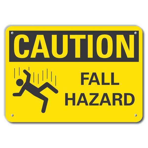 Caution Sign, 7 in H, 10 in W, Aluminum, Vertical Rectangle, English, LCU3-0136-RA_10x7