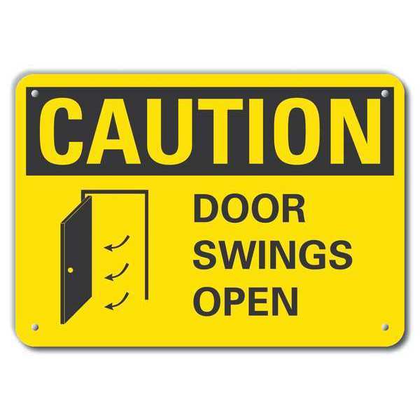 Caution Sign, 7 in H, 10 in W, Aluminum, Vertical Rectangle, English, LCU3-0124-RA_10x7