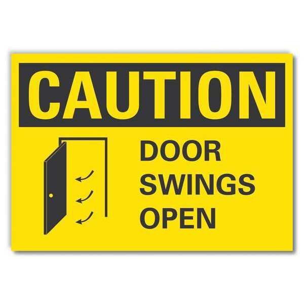Caution Sign, 3 1/2 in H, 5 in W, Reflective Sheeting, Horizontal, English, LCU3-0124-RD_5x3.5