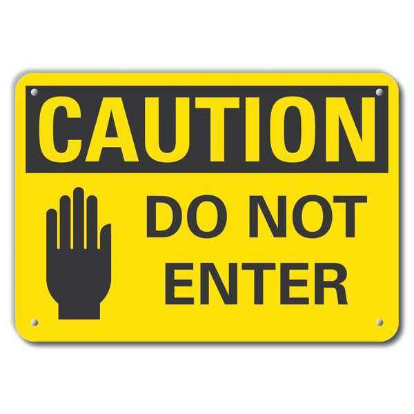 Caution Sign, 7 in H, 10 in W, Plastic, Vertical Rectangle, English, LCU3-0125-NP_10x7