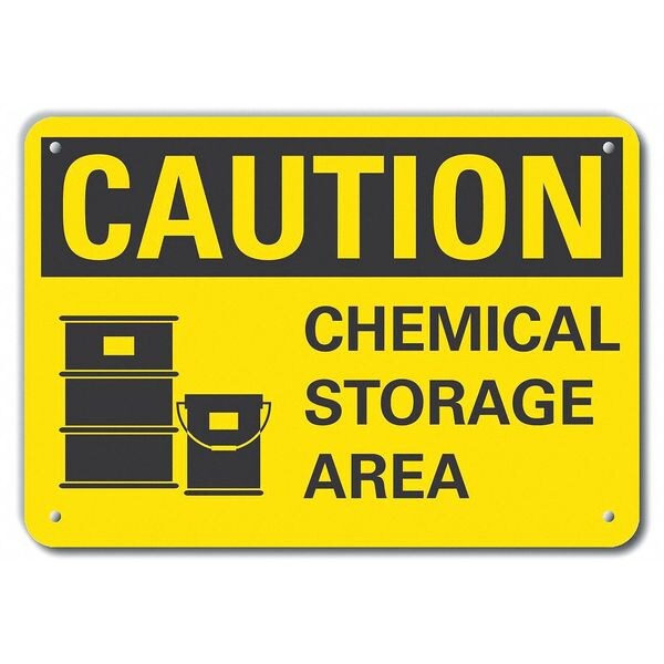 Caution Sign, 10 in H, 14 in W, Plastic, Horizontal Rectangle, English, LCU3-0128-NP_14x10