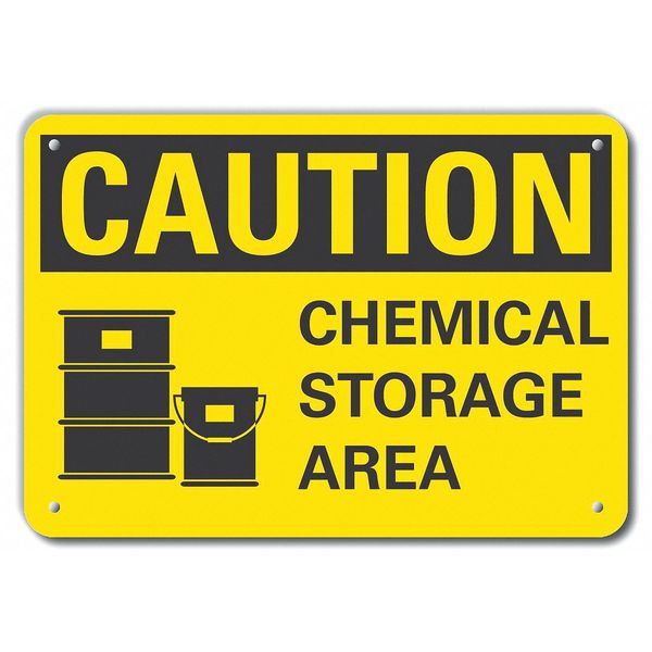 Caution Sign, 7 in H, 10 in W, Vertical Rectangle, English, LCU3-0128-RA_10x7