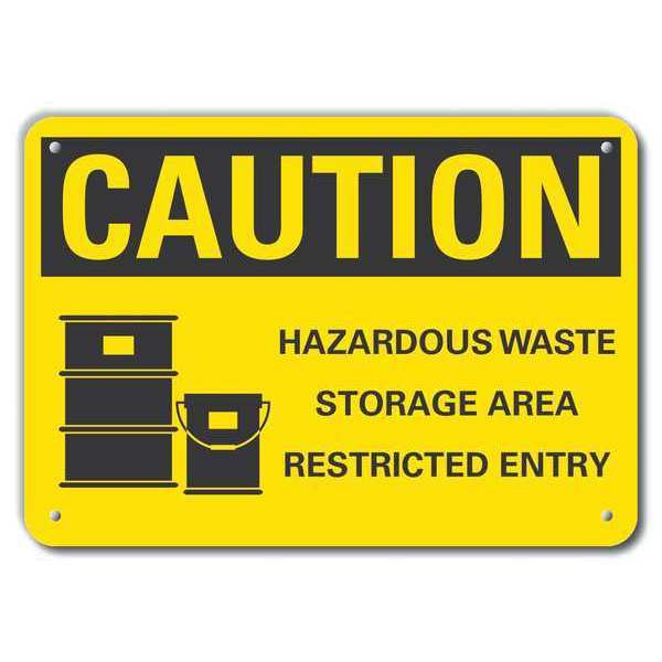 Caution Sign, 7 in H, 10 in W, Plastic, Vertical Rectangle, English, LCU3-0129-NP_10x7