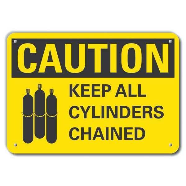 Caution Sign, 10 in H, 14 in W, Plastic, Horizontal Rectangle, English, LCU3-0130-NP_14x10