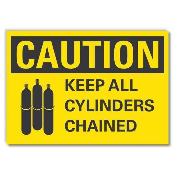 Cylinder Handling Caution Reflective Label, 7 in H, 10 in W, English, LCU3-0130-RD_10x7