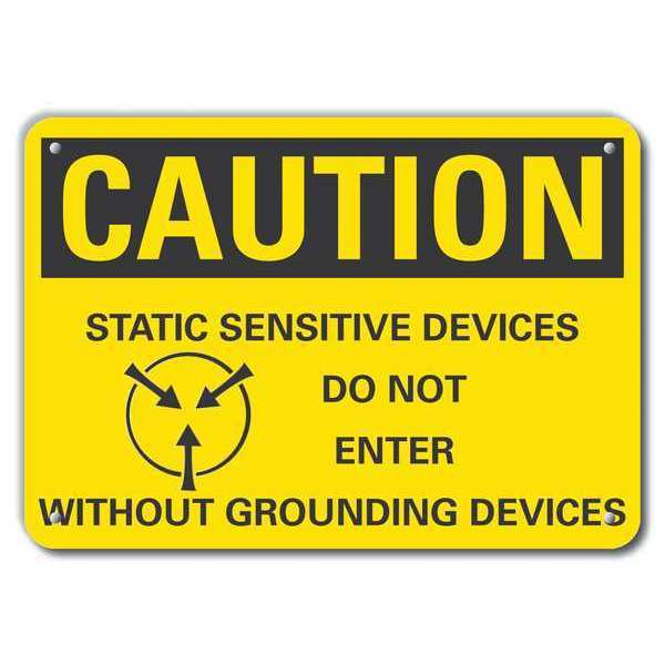 Caution Sign, Recycled Aluminum, 10 in. H, LCU3-0133-RA_14x10