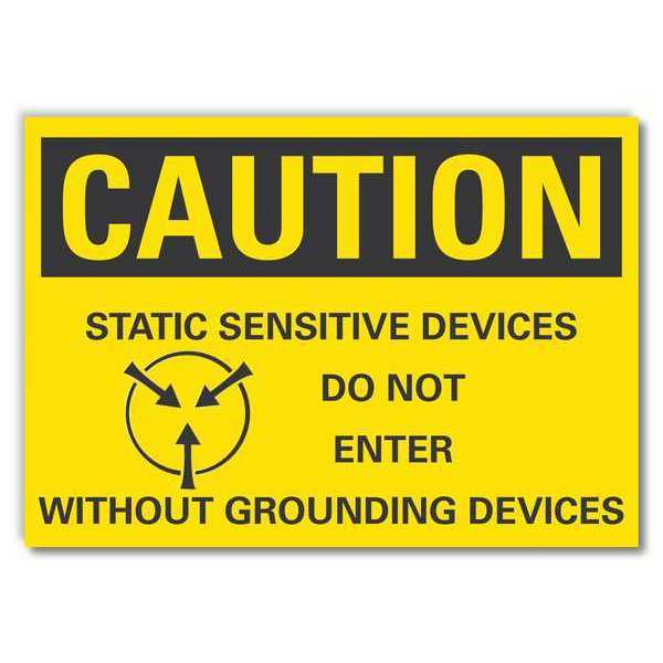 Caution Sign, Self-Adhesive Vinyl, 5 in. H, LCU3-0133-RD_7x5