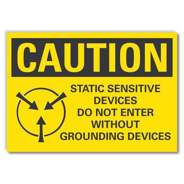Caution Sign, Self-Adhesive Vinyl, 5 in. H, LCU3-0134-RD_7x5