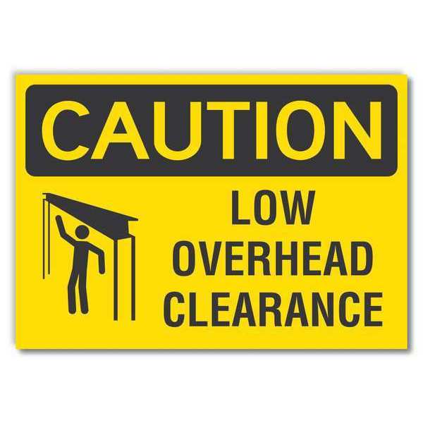 Caution Sign, 10 in Height, 14 in Width, Non-PVC Polymer, Horizontal Rectangle, English