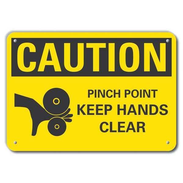 Caution Sign, 7 in Height, 10 in Width, Plastic, Vertical Rectangle, English