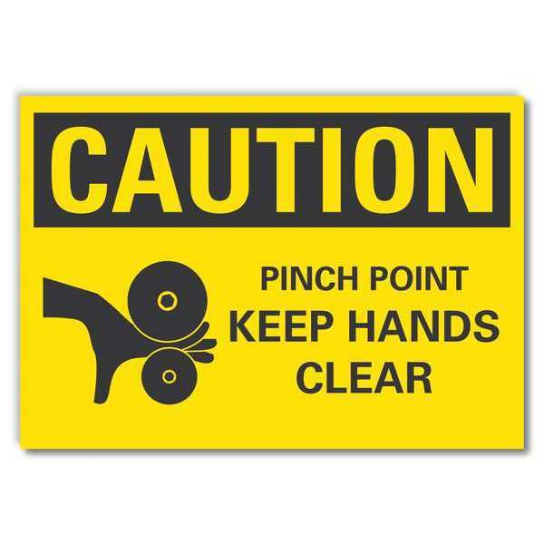 Caution Sign, 7 in Height, 10 in Width, Non-PVC Polymer, Vertical Rectangle, English