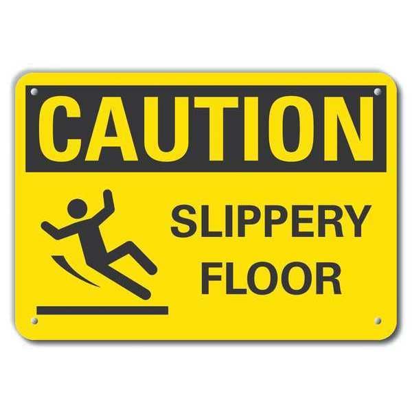 Caution Sign, 7 in H, 10 in W, Plastic, Vertical Rectangle, English, LCU3-0140-NP_10x7