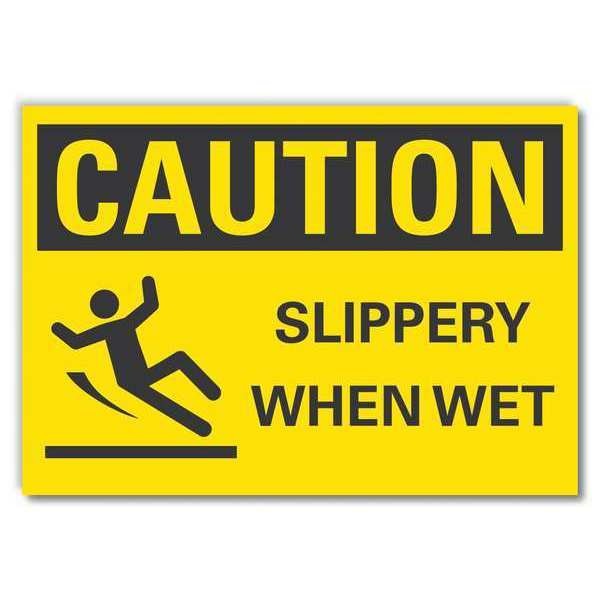 Caution Sign, 10 in H, 14 in W, Reflective Sheeting, Horizontal LCU3-0141-RD_14x10